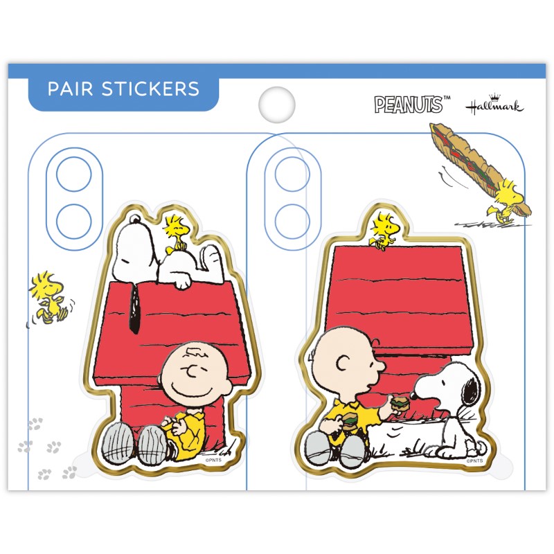 PEANUTS  ペアステッカースヌーピーとチャーリーブラウン